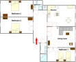 2 koupelny apartmán Praha Půdorys