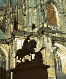 View of the Cathedral over the statue of St. George